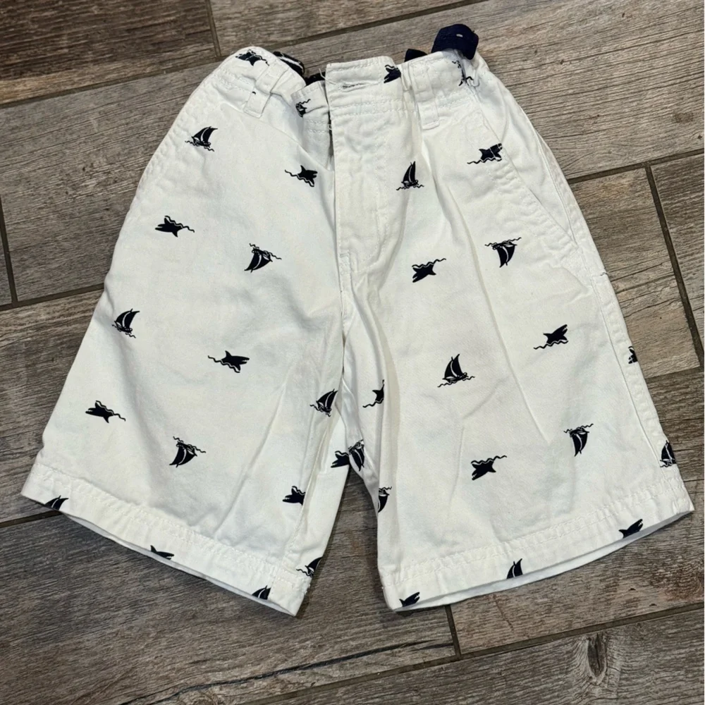 White Shorts with Blue Sailboats​